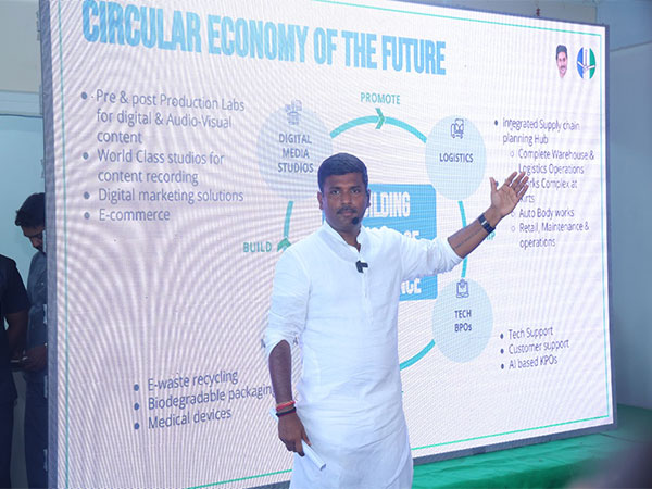 YSRCP Gajuwaka Assembly candidate Gudivada Amarnath releases manifesto (Photo/ANI)