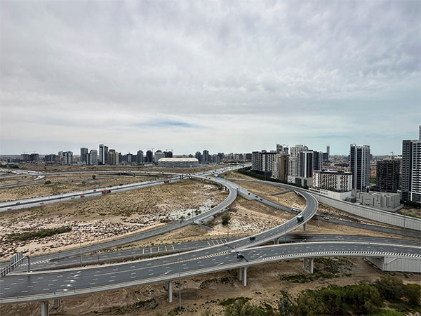 A general view of the city during a rainstorm in Dubai (Photo/Reuters)