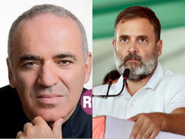 Chess legend Garry Kasparov and Congress legend Rahul Gandhi (File Photo: ANI, X)