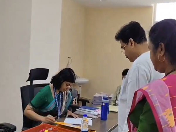 BJP candidate and former Calcutta High Court judge Justice Abhijit Gangopadhyay files nomination from Tamluk (Photo/ANI)
