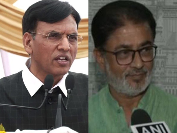 Union Minister Mansukh Mandaviya and Congress leader Lalit Vasoya (Photo/ANI)