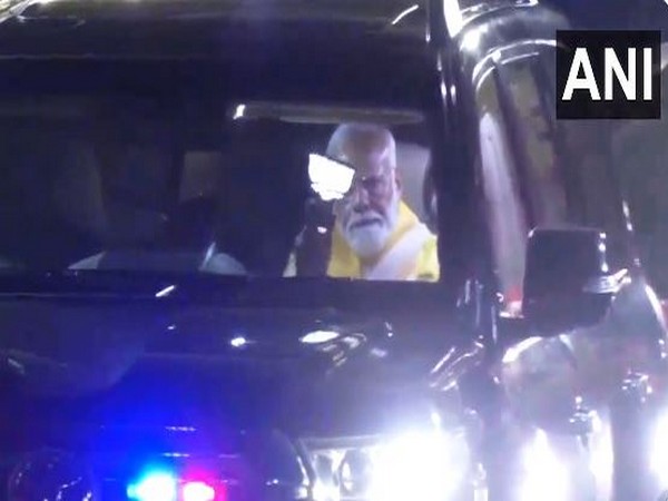 PM Modi arrives in Bhubaneswar on Sunday night (Photo/ANI)