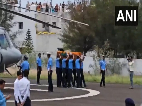 Mortal remains of IAF soldier Corporal Vikky Pahade (Photo/ANI)