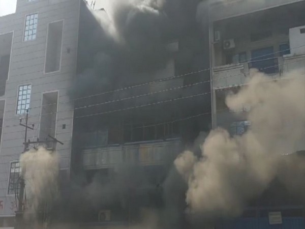 Fire breaks out at plastic factory in Delhi's Narela. (Photo/ANI)