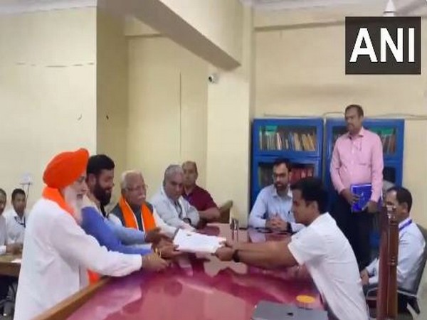 Haryana CM Nayab Singh Saini and former CM Manohar Lal Khattar filed their nomination papers (Photo/ANI)
