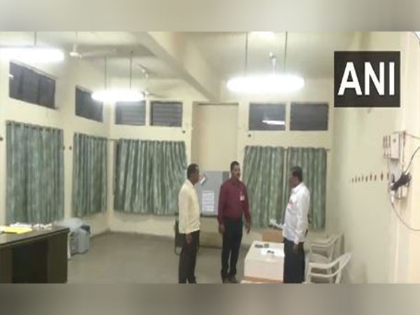 Poll officials preparing for voting at booth number 246 in the Latur LS constituency, Maharashtra (Photo/ANI)