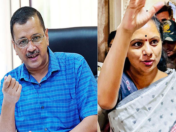 Delhi CM Arvind Kejriwal and BRS leader K Kavitha. (File Photos/ANI)