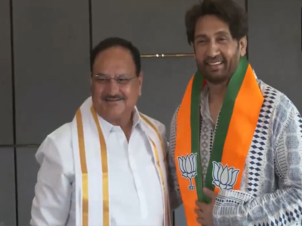 Actor and TV host Shekhar Suman with BJP chief JP Nadda (Image/ANI)