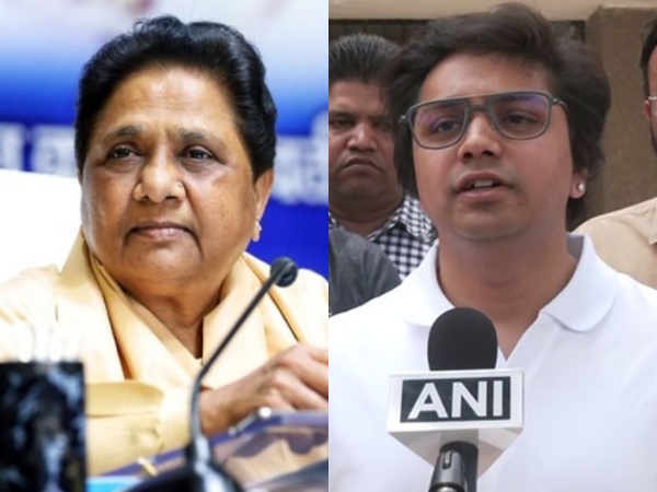 Former Uttar Pradesh CM Mayawati and nephew Akash Anand (File Photo/ANI)