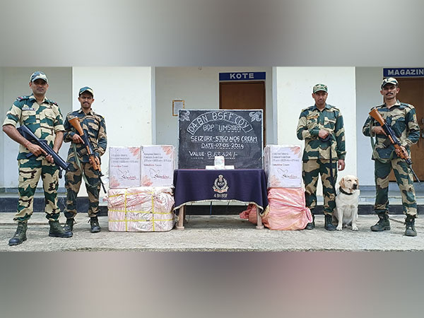 BSF Meghalaya seizes cattle, sugar, and cosmetic items along India-Bangladesh border (Photo/ANI)