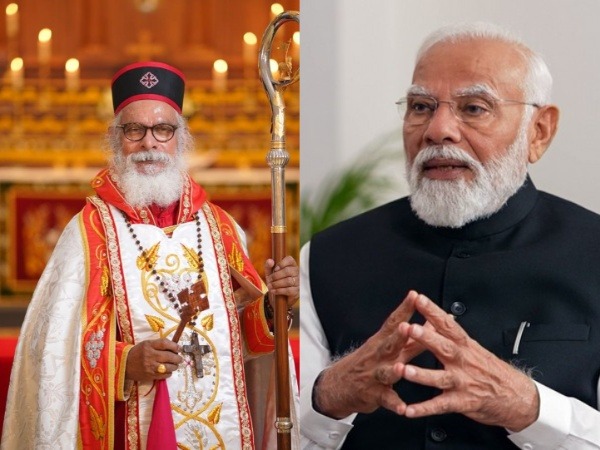 Metropolitan of Believers Eastern Church, Moran Mor Athanasius Yohan (left), PM Narendra Modi  (Image Credit: Believers Eastern Church)