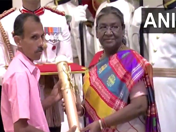 Sathyanarayana Beleri honoured with Padma Shri award (Photo/ANI)