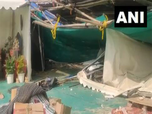 Pandal in Delhi's Rohini collapsed (Photo/ANI)