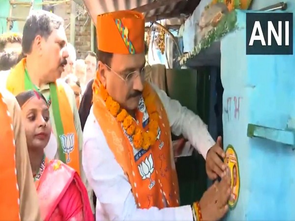 Delhi BJP chief Virendra Sachedva holds door-to-door campaign in East Delhi (Image/ANI)