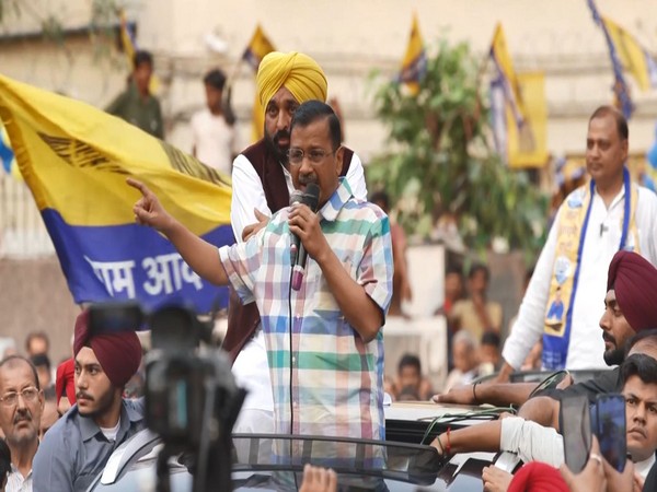 Delhi CM Arvind Kejriwal at roadshow with Punjab CM Bhagwant Mann (Photo/ANI)