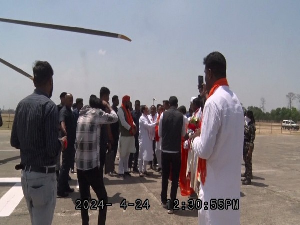 Visual of JP Nadda's helicopter shared by Bihar CEO. (Photo: CEO, Bihar--X)