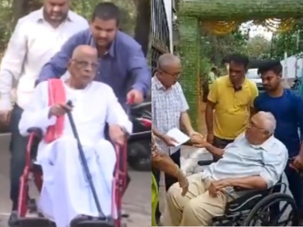 Senior citizens defy age to cast vote in Hyderabad (Image/ANI)