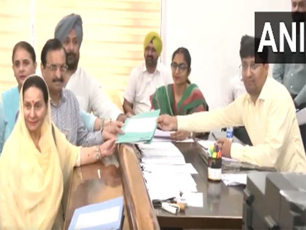 BJP candidate Preneet Kaur files nomination from Patiala Lok Sabha seat (Image/ANI)
