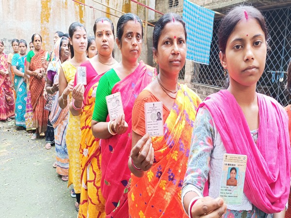 Voters queue up in Nadia district West Bengal (Photo/X @ECISVEEP)