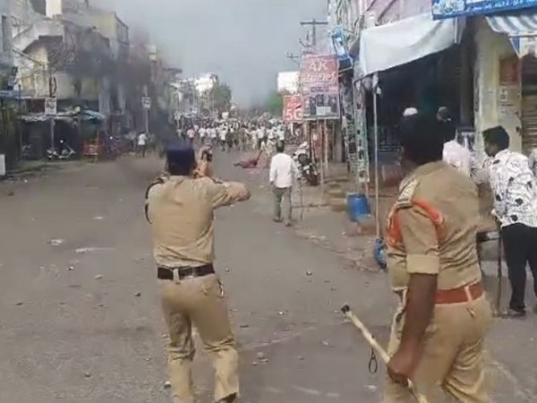 YSRCP, TDP workers clash near polling station in Andhra's Palnadu, police fire rubber bullets (Photo/ANI)