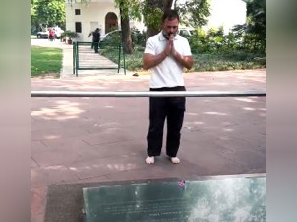 Rahul Gandhi pays tribute to Indira Gandhi. (Photo: @INCIndia)