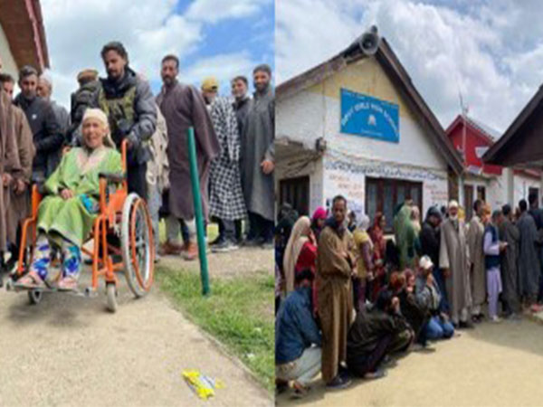 Voters wait in queues to exercise their franchise in Srinagar in Jammu and Kashmir. (Photo/ECI)