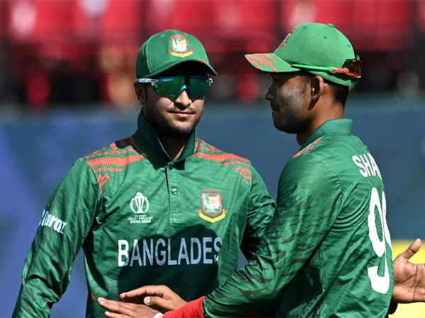 Shakib Al Hasan with skipper Shanto (Photo: ICC)