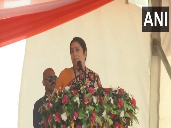 Union Minister Smriti Irani at Amethi's Jagdishpur (Photo/ANI)