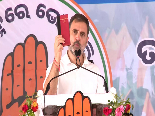 Congress MP Rahul Gandhi at Balangir (Photo/ANI)