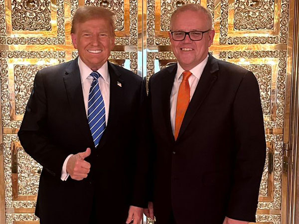 Former US President Donald Trump (left) with ex-Australian Prime Minister Scott Morrison. (Image Credit: X/@ScoMo30)