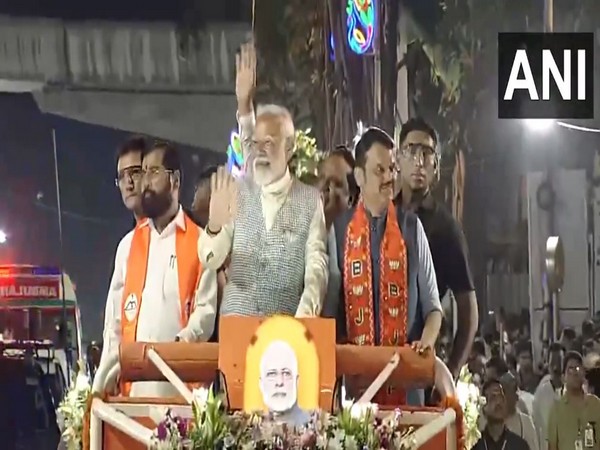 PM Modi conducts roadshow in Mumbai's Ghatkopar. (Photo/ANI)