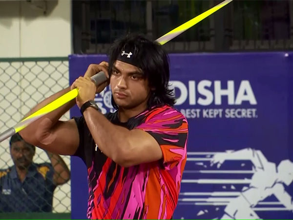 Neeraj Chopra in action. (Picture: ANI)