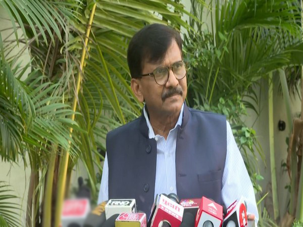 Rajya Sabha MP and a leader of Shivsena UBT, Sanjay Raut in a press conference today (Image/ANI) 
