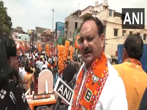 JP Nadda holds mega roadshow in Bhubaneshwar (Image/ANI)