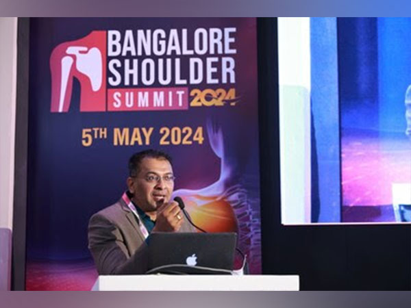 Dr Ayyappan V Nair speaking at Bangalore Shoulder Summit 2024