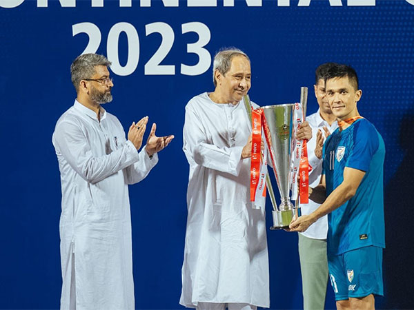 Naveen Patnaik with Sunil Chhetri. (Picture: Naveen Patnaik/X)