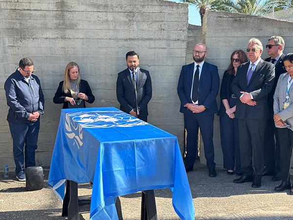 Officials from Indian Embassy in Israel paid their last respects to Colonel Waibhav Anil Kale (retd) (Photo credits: X/@indemtel)