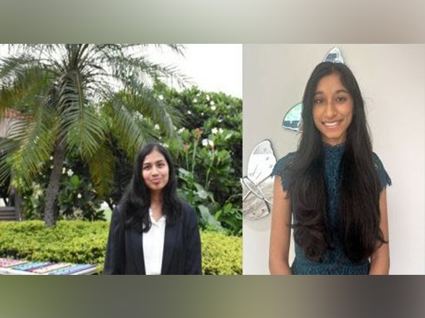 (L) Vetali Machavarapu (95.8%), Class 12th topper, (R) Sanvi Bidhania (97.8%) Class 10th topper
