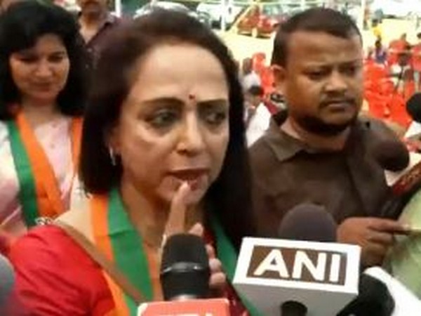 Bharatiya Janata Party (BJP) MP and Mathura candidate, Hema Malini (Photo/ANI)
