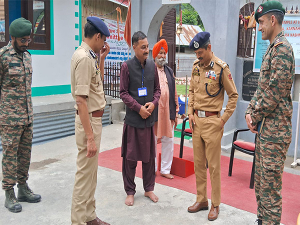 DGP JK Police RR Swain at Sharda Temple. (Photo: Save Sharda committee Kashmir)