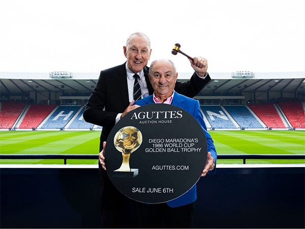Terry Butcher/ Ossie Ardiles was promoting Aguttes Auction House’s sale of Diego Maradona’s 1986 Golden Ball Trophy on June 6th in Paris.