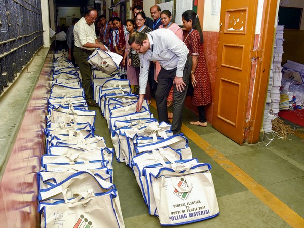 Polling officals check election material ahead of distribution for the 5th phase of Lok Sabha elections in Mumbai. (File Photo/ANI)