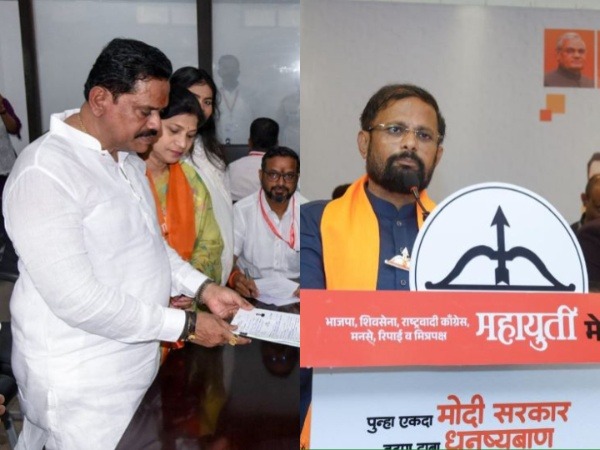 Shiv Sena (UBT) leader Rajan Baburao Vichare and Shiv Sena candidate Naresh Mhaske (Photo/ANI, X@Naresh Mhaske)