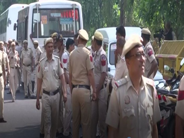 Security beefed up outside BJP headquarters in Delhi. (Photo/ANI)