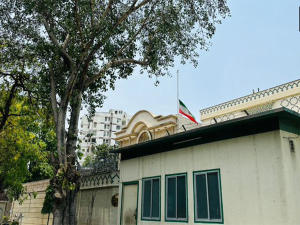 Iranian Embassy in New Delhi lowers its flag to half-mast following death of President Raisi  (Photo/ANI) 