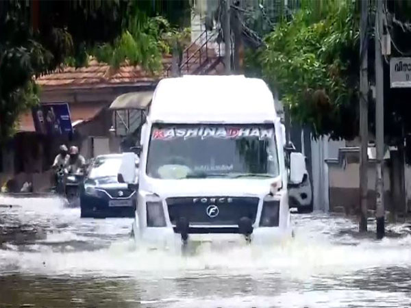 Waterlogging in the capital city of Thiruvananthapuram (Image/ANI) 