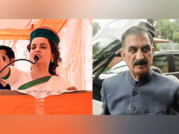 Himachal Pradesh BJP candidate Kangana Ranaut and Chief Minister Sukhwinder Singh Sukhu (Image/ANI)