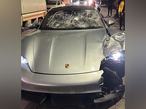 The mangled luxury car after the accident. (Photo/ANI)