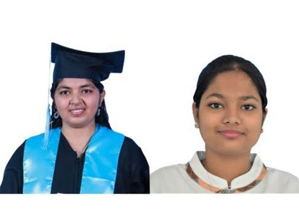 12th Topper Sanapala Nidhi (L), 10th Topper Mahalakshmi Sahasranvitha T (R)