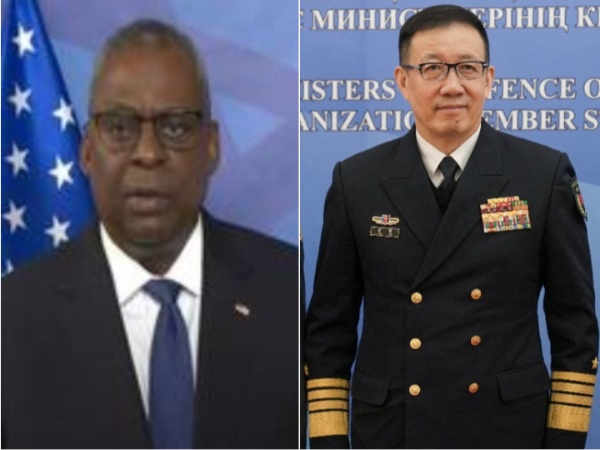 US Defence Secretary Lloyd Austin (Left) and China's Defence Minister Dong Jun (Photo/Reuters